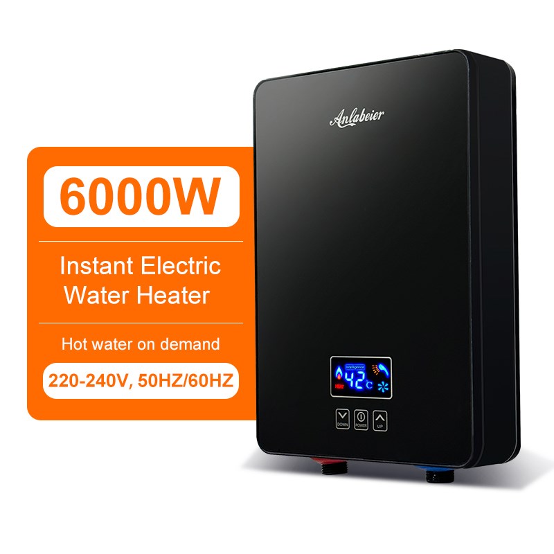 Instant electric water heater rated 6000W with on-demand heating